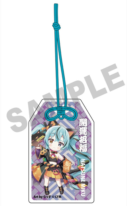 『初音ミク×招き猫』御守風アクリルさげ札 初音ミク黒猫 Art by らっす